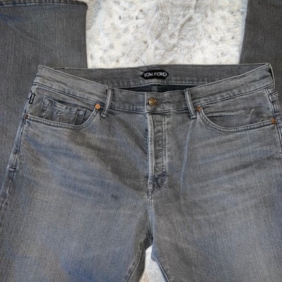 Tom Ford Straigt Leg Gray Jeans Sz 38 X 32 - Picture 10 of 15